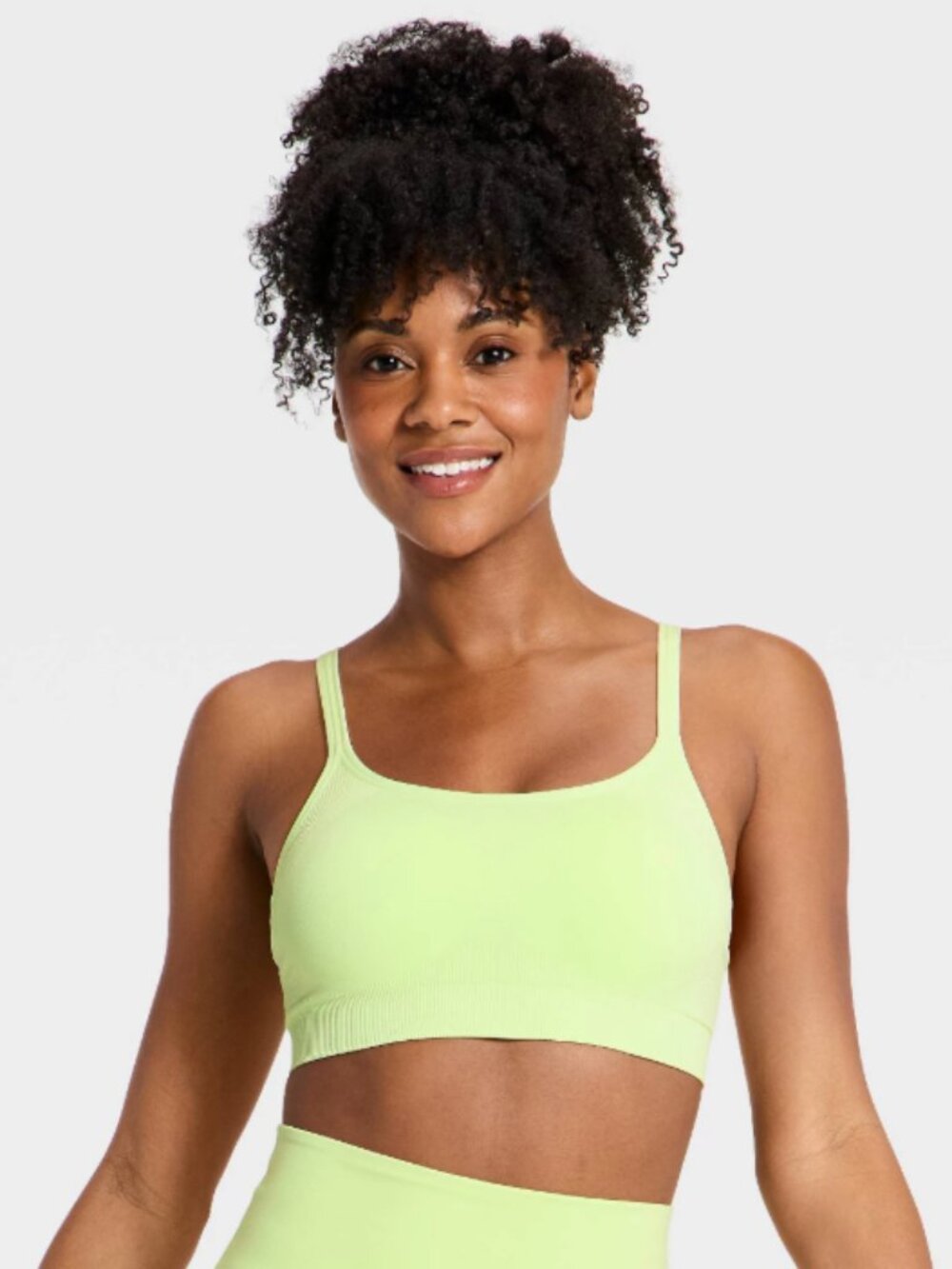 NEW All In Motion Women's Seamless Light Support Cami Light Green Medium Sports